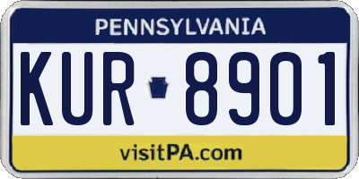 PA license plate KUR8901
