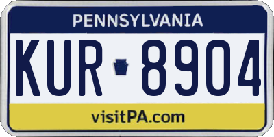 PA license plate KUR8904