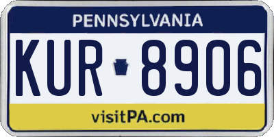 PA license plate KUR8906
