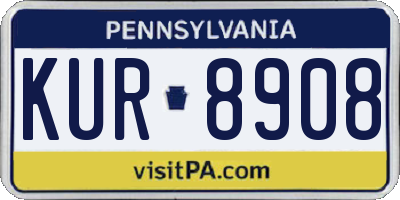 PA license plate KUR8908