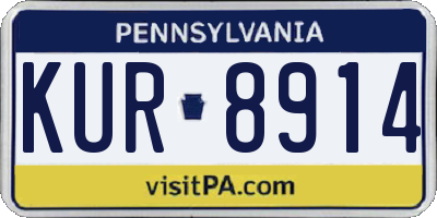 PA license plate KUR8914