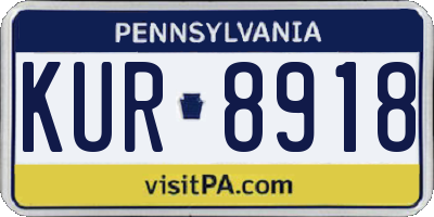 PA license plate KUR8918