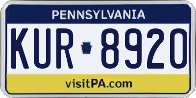 PA license plate KUR8920