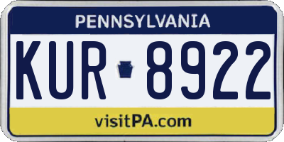 PA license plate KUR8922