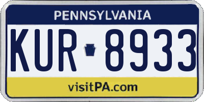 PA license plate KUR8933