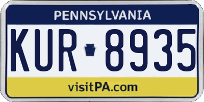 PA license plate KUR8935