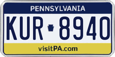 PA license plate KUR8940