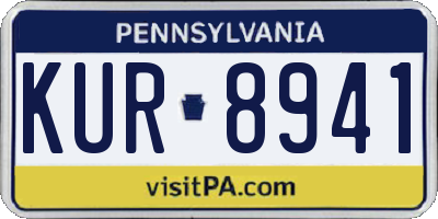 PA license plate KUR8941