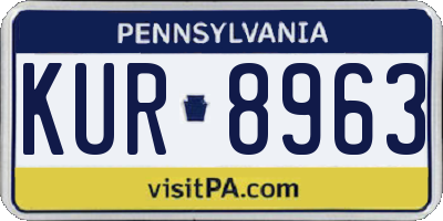 PA license plate KUR8963