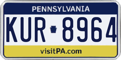 PA license plate KUR8964
