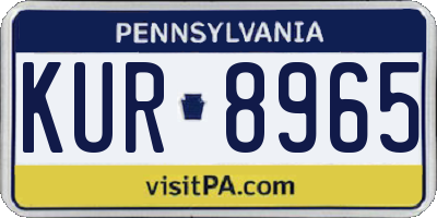 PA license plate KUR8965