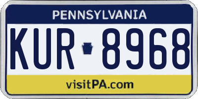 PA license plate KUR8968