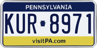 PA license plate KUR8971