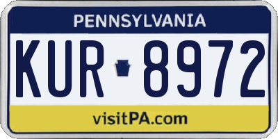 PA license plate KUR8972