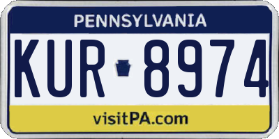 PA license plate KUR8974