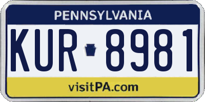 PA license plate KUR8981