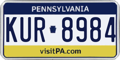 PA license plate KUR8984