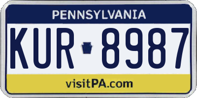 PA license plate KUR8987