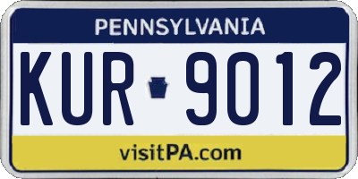 PA license plate KUR9012