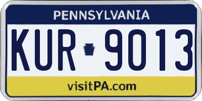 PA license plate KUR9013