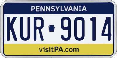 PA license plate KUR9014
