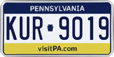 PA license plate KUR9019