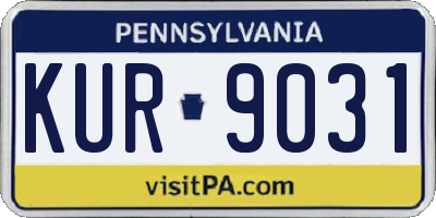 PA license plate KUR9031