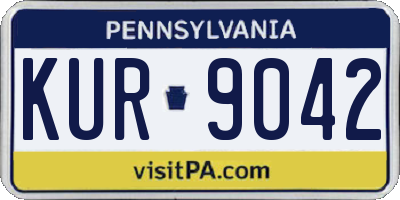 PA license plate KUR9042