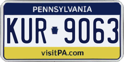 PA license plate KUR9063
