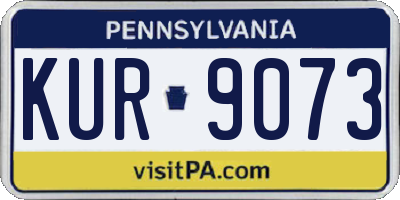 PA license plate KUR9073