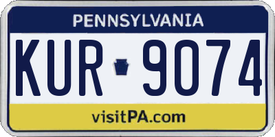 PA license plate KUR9074