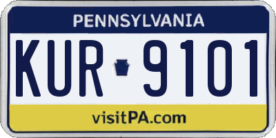 PA license plate KUR9101