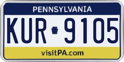 PA license plate KUR9105
