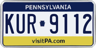 PA license plate KUR9112