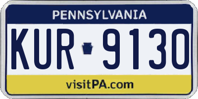 PA license plate KUR9130