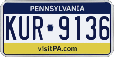 PA license plate KUR9136