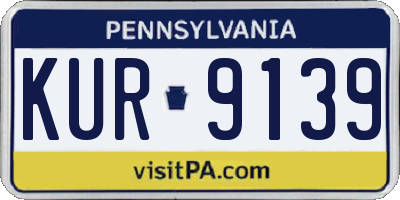 PA license plate KUR9139