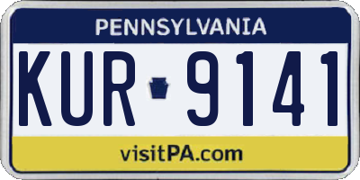 PA license plate KUR9141