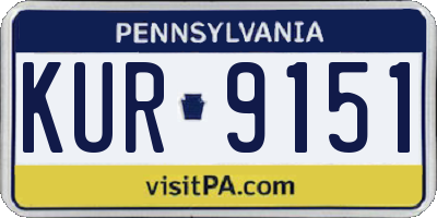 PA license plate KUR9151