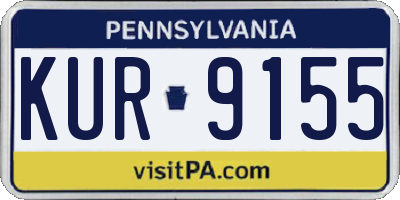 PA license plate KUR9155