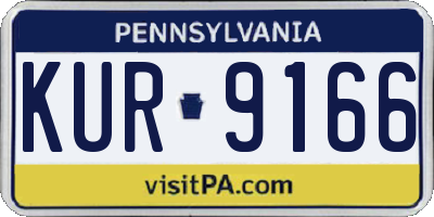 PA license plate KUR9166