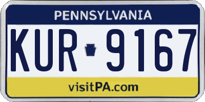 PA license plate KUR9167