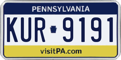 PA license plate KUR9191