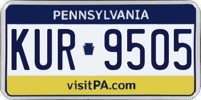 PA license plate KUR9505