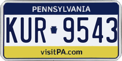 PA license plate KUR9543
