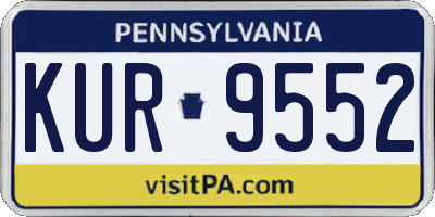 PA license plate KUR9552