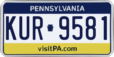 PA license plate KUR9581