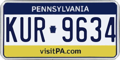 PA license plate KUR9634