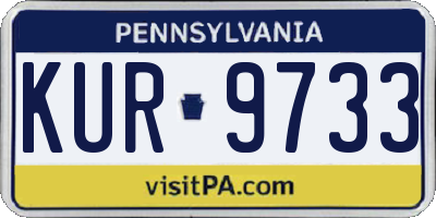 PA license plate KUR9733
