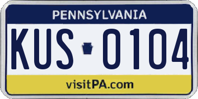 PA license plate KUS0104
